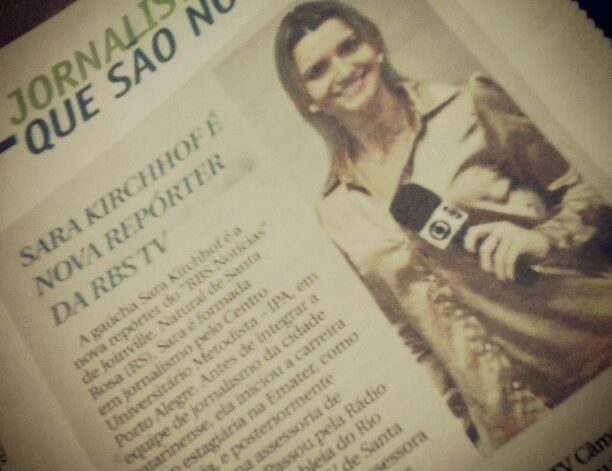 Sara Kirchhof é a nova repórter da RBSTV | Sara Kirchhof - Assessoria de Imprensa e Eventos